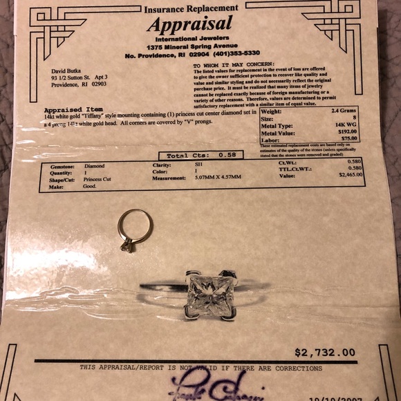 Princess cut engagement ring in white gold - Picture 6 of 6